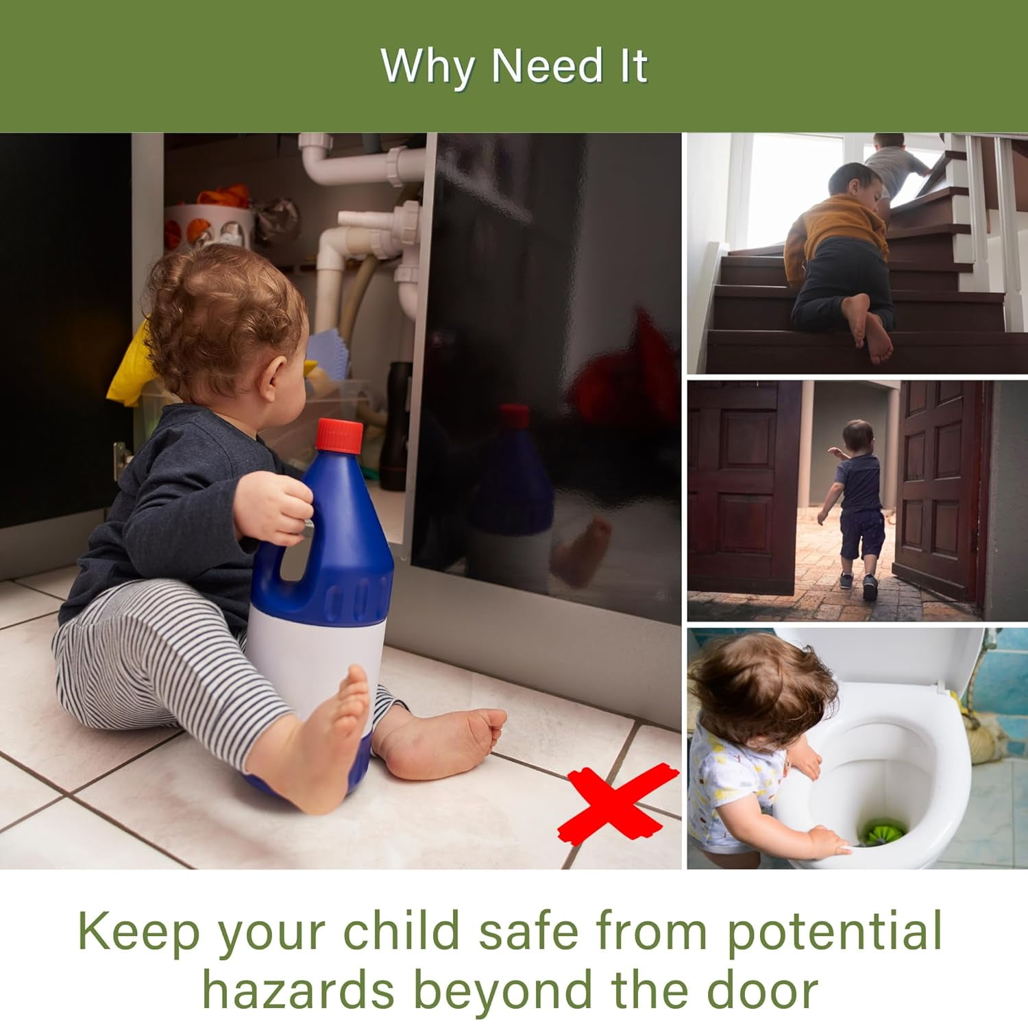 6 Pack Door Knob Safety Covers for Kids, Child Proof Door Knob Covers, Door Handle Baby Proof, Child Locks for Door, Easy to Install, White