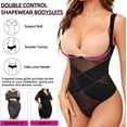 thumbnail image 3 of Vaslanda Shapewear for Women Cross ab Compression Tummy Control Thong Bodysuit Open Bust Body Shaper, 3 of 7