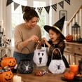 thumbnail image 6 of Halloween Candy Bag, Spider Web Black Fabric Design, 1 Pack Portable Handheld Treat Pouch, Kids Trick or Treat Party Favor Storage Bucket for Halloween Holiday Decorations Gift Giving, 6 of 6
