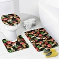 thumbnail image 4 of Girls Cute Strawberry 4 Pcs Shower Curtain Set Bathroom Set Cartoon Tropical Fruit Strawberry Daisy Floral Design Shower Mat Shower Curtain with Rug 12 Hooks,72" W x 72" L, 4 of 8