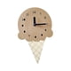 thumbnail image 3 of Mini reloj de pared con diseño de helado, silencioso, minimalista y elegante. Marrón, 3 of 9