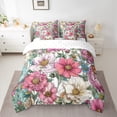 thumbnail image 2 of Homewish Retro Country Floral 7-Piece Bedding Comforter Set,Natural Botanical King Bedding Sets,Pink White Green Bed Sheets For Men Women,Microfiber Bedroom Decor Reversible, 2 of 8
