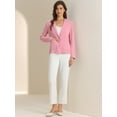 thumbnail image 4 of DARING DIVA  Women's Notch Lapel One Button Linen Blazer L Pink, 4 of 5