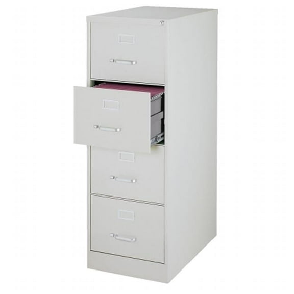 Lorell Vertical File Cabinet - Light Gray - 15 x 26.5 x 52 in.