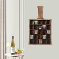 thumbnail image 2 of Shot Glass Display Case Wooden Wall Mounted Shot Glass Holder Creative Bottle Shaped Shot Glass Storage 25 Compartments Shot Glass Organizer for Home Bar, 2 of 7