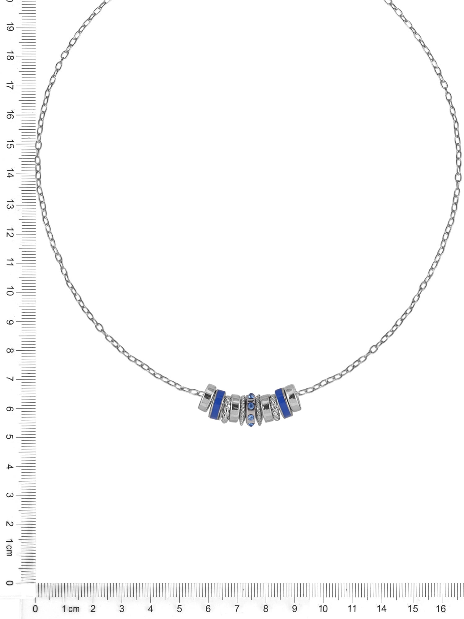 Time and Tru Silvertone Chain with Sapphire Birthstone "September" Necklace