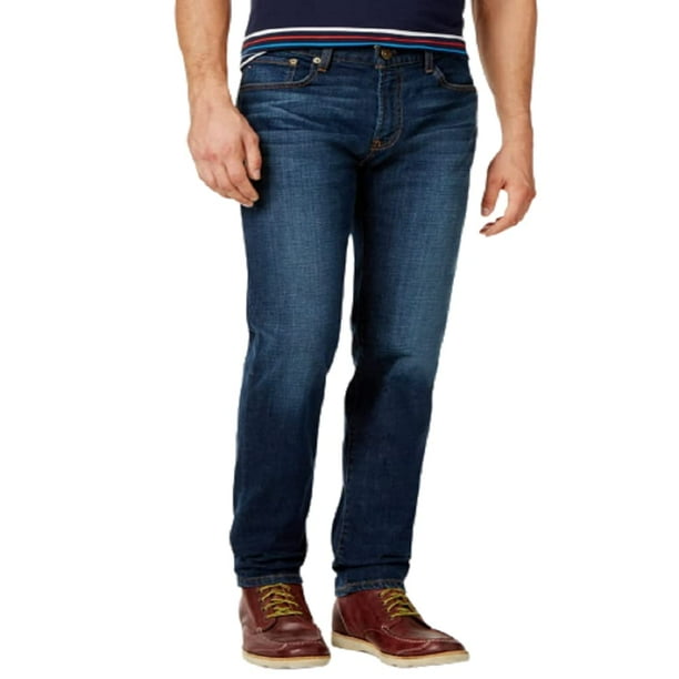 Vaqueros Tommy Hilfiger Slim Fit Stretch para hombre, 40 de ancho x 32 de largo