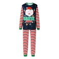 thumbnail image 2 of KOMOO Matching Family Christmas Pajamas Set Letter Print Long-sleeved Round Neck Tops Striped Pants Sleepwear, 2 of 6