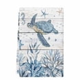 thumbnail image 2 of Blue Sea Turtles Kitchen Towels Set of 1, Coastal Ocean Sea Starfish Coral Wood Grain Absorbent Dish Towels for Kitchen, Microfiber Hand Towel, Quick Drying Tea Towel for Cleaning Dishcloths, 2 of 7