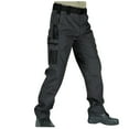 thumbnail image 2 of Mens Cargo Pants Casual Solid Zipper Multiple Pockets Outdoor Straight Type Trousers Gray, 2 of 8
