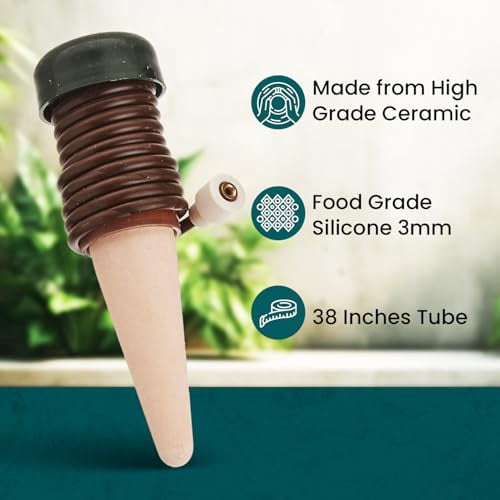 Blumat Classic Plant Watering Stakes - Self-Watering Insert for Indoor and Outdoor Plants - Automatic Slow Release Irrigation System for Potted Plants - Houseplant Care Device (5 Pack)