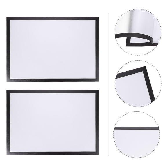 LEORX 2Sets Black Plastic Magnetic Photo Frame For Wall And Office Use 17.7x8.9in