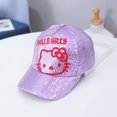 thumbnail image 1 of Sombrero de Hello Kitty para niños, gorras de béisbol de dibujos animados para niñas, lindo gorro de lentejuelas para exteriores, regalo de cumpleaños, primavera y otoño, nuevo Fivean unisex, 1 of 2