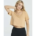 thumbnail image 5 of Real Essentials 5 Pack: Women's Dry-Fit Short Sleeve V-Neck Crop Top Boxy Athletic Tee, 5 of 6