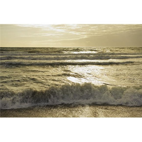 Posterazzi DPI1873323 Vagues de l'Océan au Coucher du Soleil - Tarifa, Cadiz, Andalusia, Impression d'Affiche d'Espagne, 19 x 12