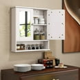 thumbnail image 2 of LDAILY Bathroom Wall Cabinet, Over The Toilet Storage Cabinet with Adjustable Shelf and Vanity Mirrored Doors, Medicine Cabinet Mirror, Bathroom Organizers and Storage for Kitchen, Office (White), 2 of 18