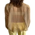 thumbnail image 3 of Blouse Transparente pour Femmes Col à Revers Manches Longues Chemise Ample en Maille Protection Solaire, 3 of 5