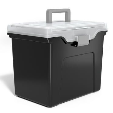 Staples File Box File Portable Tote Letter Size Black (140163/110997)