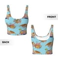 thumbnail image 5 of Lsque Turtles And Corals Printed Women'S Sports Bra, Compression, Moisture Wicking, High-Impact Sports Bra For Women,Supportive sports bra-XX-Large, 5 of 9