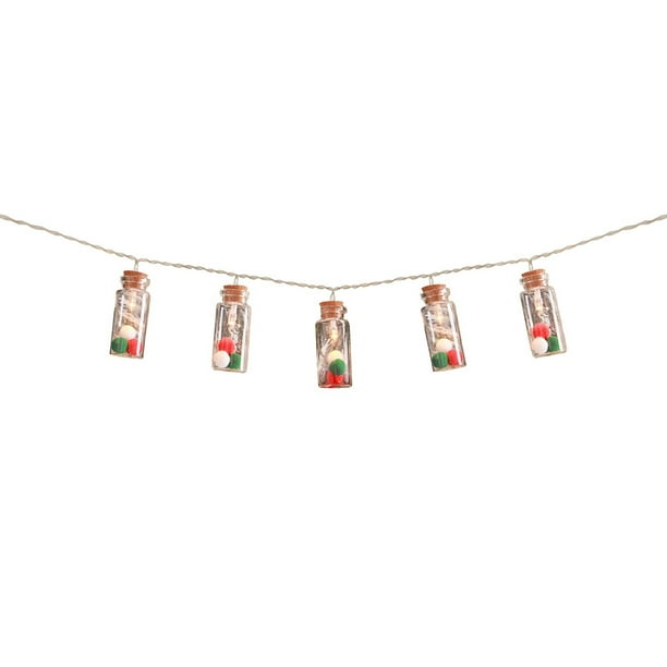 Botella de los deseos LED navideña, luz decorativa navideña, caja de batería, niña, corazón, accesorios para fotos, luces de botella de los deseos, cadena de luces de plástico