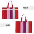 thumbnail image 4 of Handbag File Bag 15×10.6in Large Capacity Double Pocket Designed For Work Travel Travel Shopping Purplish Red Stripe_82927_4, 4 of 8