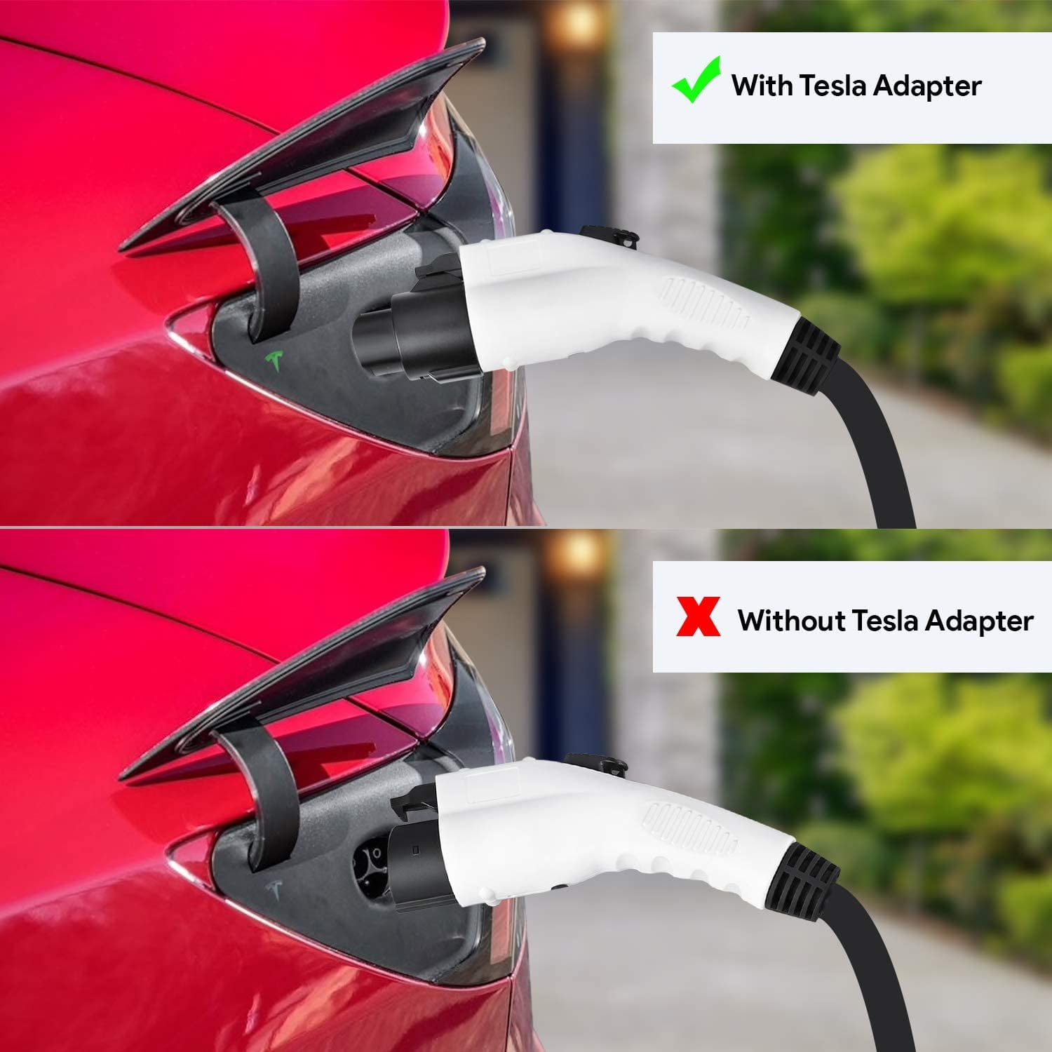 Lectron J1772 to Tesla (NACS) EV Adapter | 250V | 80 Amp