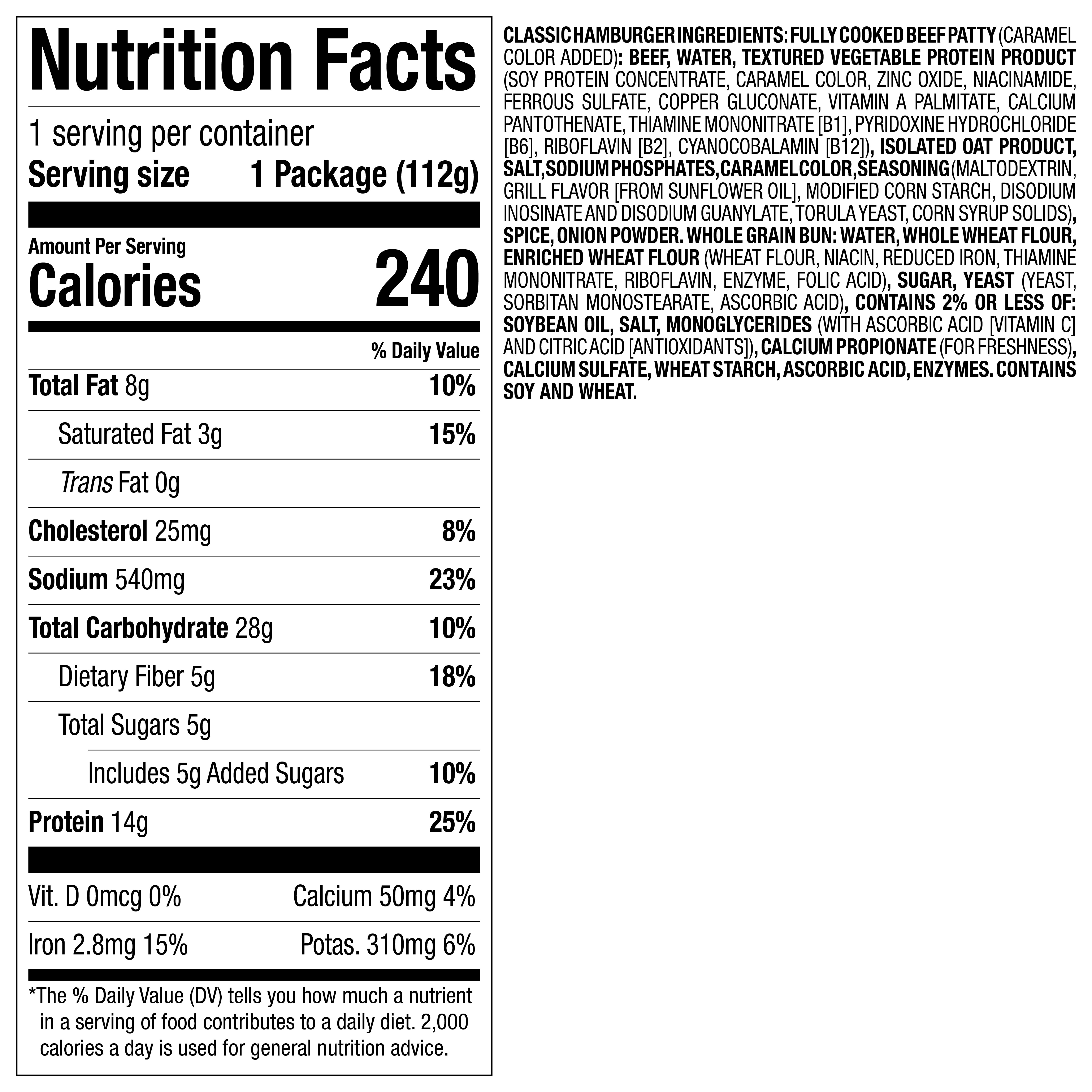 Nutrisystem High Protein Classic Beef Hamburgers, Frozen, 14g of Protein, 10 Count