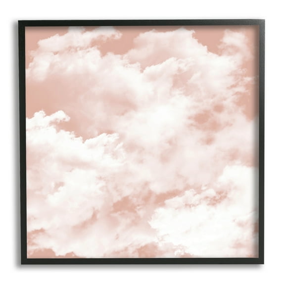 Stupell Industries Pastel Pink Clouds Nature Painting Black Framed Art Print Wall Art, 12 x 12