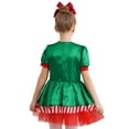 thumbnail image 2 of iEFiEL Girls Short Sleeve Tutu Dance Dress Figure Skating Stage Performance Christmas Elf Dress Red 4, 2 of 7