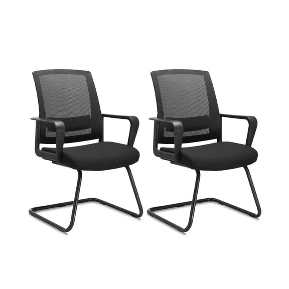 Clatina Merida Office Guest Chair Lumbar Support Mesh Conference Room Set of 2