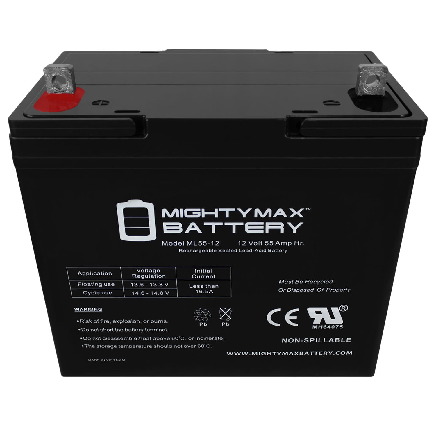 12v 55ah Power Boat Pontoon Electric Trolling Motor Deep Cycle Battery Walmart Com