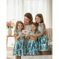 thumbnail image 2 of Vestido para Niñas PATPAT Boho Floral con Volantes y Cinturón Verde 7-8 Años, 2 of 9