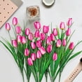 thumbnail image 6 of Zukuco 4 Bundles Tulips Artificial Flowers, Outdoor Artificial Tulip Faux Plastic Greenery Shrubs Plants UV Resistant for Home Outside Garden Porch Window Decor, Purple, 6 of 6