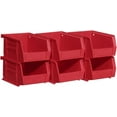 thumbnail image 6 of Akro-Mils Stackable Storage Bins, AkroBins 30210 Stacking Organizer, 5"x4"x3", Red, 6-Pack, 6 of 14