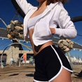 thumbnail image 2 of 2 Pcs Shorts de Sport pour Femmes Shorts Rétro Shorts de Yoga Actifs Pantalons avec Bords Colorés, 2 of 6