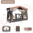 thumbnail image 3 of Yoleny Bancs à Bascule pour Patio Extérieur, Cadre en Aluminium Résistant aux Intempéries, Plateau en Verre Trempé, Auvent de Protection Solaire avec Moustiquaire pour Patio, Jardin, Cour Arrière, Pelouses, 3 of 8