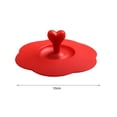 thumbnail image 5 of Yesbay 3 Pcs Cup Cover Cup Cover Food-grade Heart Handle Silicone Solid Color Anti-dust Cup Lid for Cup, 5 of 8