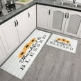 thumbnail image 3 of Kitchen Rugs and Mats Non Skid Washable White Wood Text Sunflower Flowers Kitchen Mat and Rug Set,Floor Cushion Waterproof Rug,Rubber Backed Area Rugs for Kitchen Laundry, 3 of 7