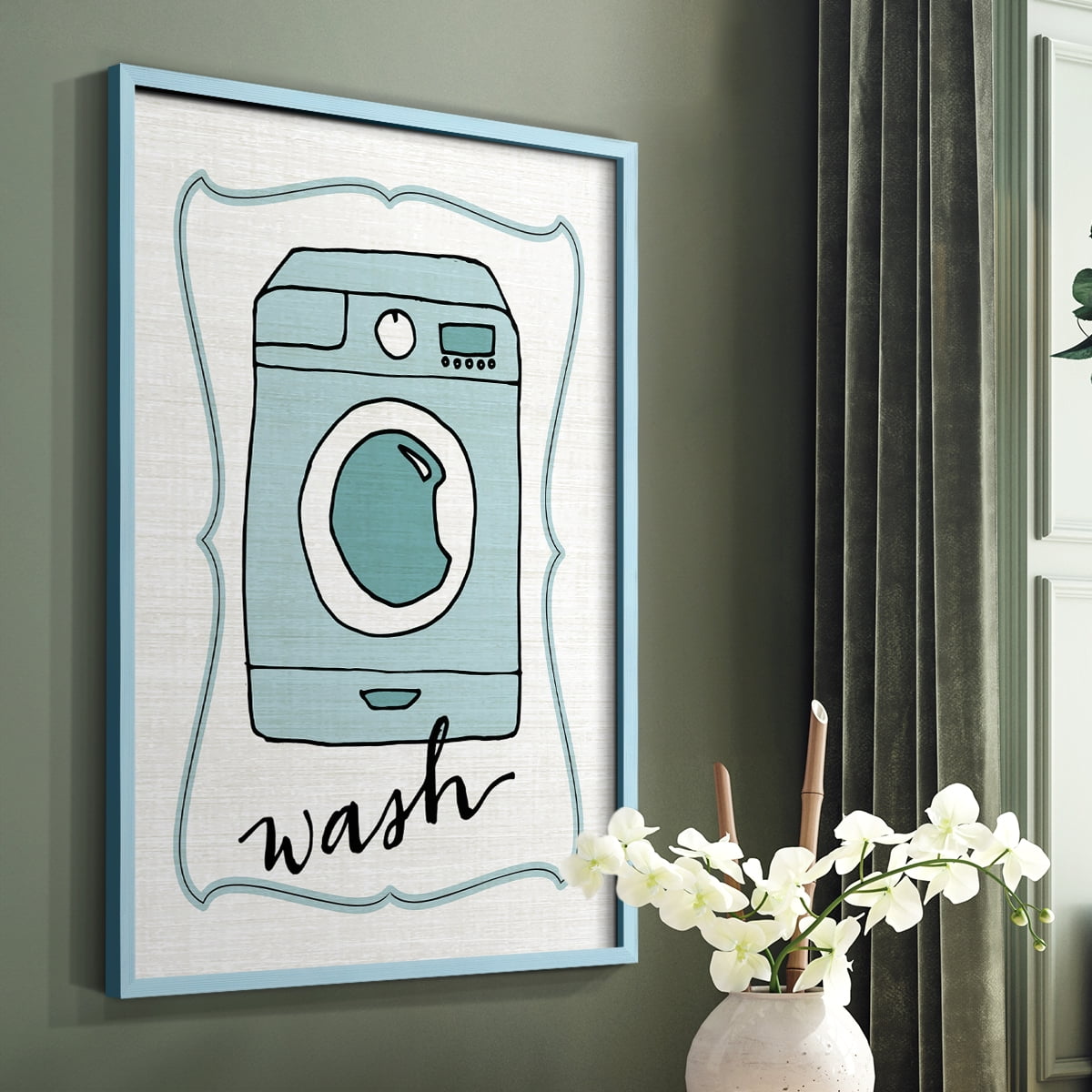 Wash Framed Print in Blue Solid Wood 8 x 10 Framed Print