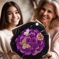 thumbnail image 4 of Rosas Con Purpurina De Bricolaje: Ramo Artificial De Flores Artificiales De Color Azul, Rojo, Rosa Y Morado Brillante, ¿Perfecto Para El Regalo Del Día De La Madre? ¿Aniversario? Bodas - 25 Rosas (Púr, 4 of 5