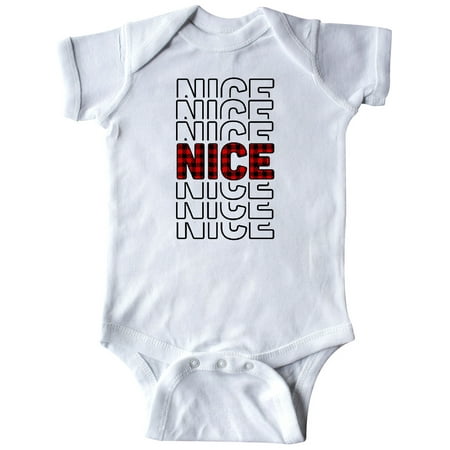 

Inktastic Plaid Nice Christmas Mirror Words Gift Baby Boy or Baby Girl Bodysuit
