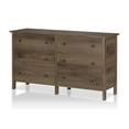 thumbnail image 2 of Furniture of America Reyes Rustic Wood 6-Drawer Dresser in Distressed Walnut, 2 of 6