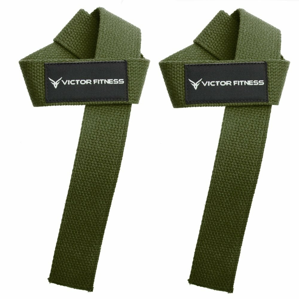 Victor Fitness 100% Top-Grain Leather Heavy-Duty Weightlifting Belt + 24" Unpadded Weightlifting Wrist Straps