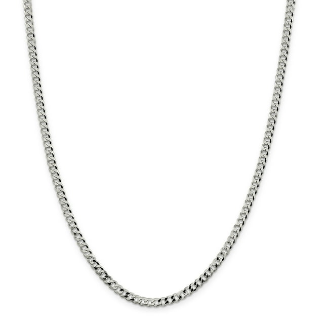 Chaîne Gourmette Biseautée en Argent Sterling 925 4mm 20 Pouces