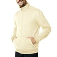 thumbnail image 6 of Coorders George Men Fleece Full Zip Sweatshirt Jackets, Mens and Big Mens Long Sleeve Lightweight Sweatshirt ,Big and Tall Beige,Size S, 6 of 9