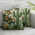 thumbnail image 3 of Shiartex Cactus Pillow Covers Decorative Green Succulent Cactus and Orange Flowers Square Pillow Case for Men/Women Light Green and Orange, 3 of 5