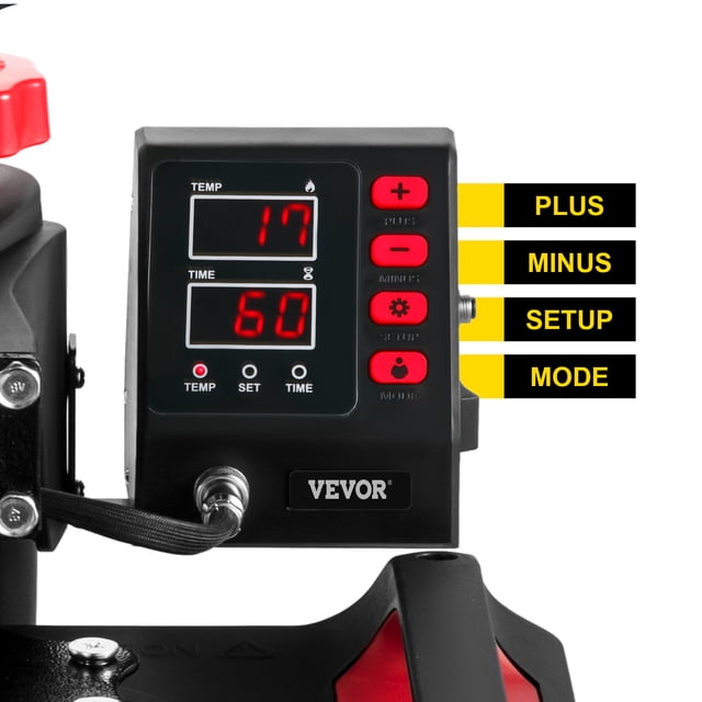 VEVOR Prensa de Calor 5 En 1 29 x 38 cm Roja