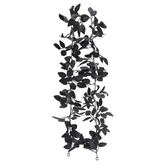 Black Rose Garland 69 Inch Artificial Rose Vine with Berries, Halloween Thanksgiving Fall Decor, Flexible Floral Garland for Home Wedding Party Wall Window Indoor Outdoor Decoration