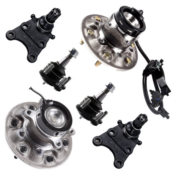 ECCPP 6pcs Wheel Hub Front Lower Ball Joint Upper Ball Joint fit for 2004-2008 For Chevrolet Colorado 2004-2008 For GMC Canyon