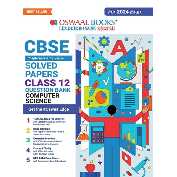Oswaal CBSE Class 12 Computer Science Question Bank 2023-24 Book, (Paperback)